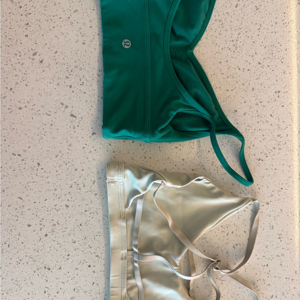 lululemon athletica Teal and Silver Tops